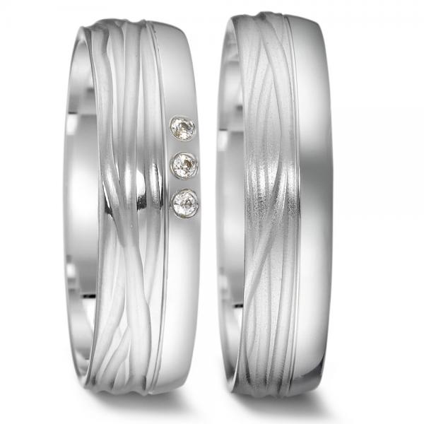 Trauringe Weissgold von Weidner 62227 + 72227